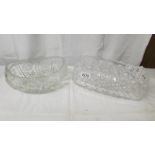 Two unusual heavy cut glass bowls.