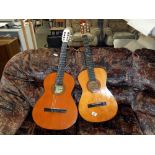 2 acoustic guitars,