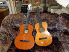 2 acoustic guitars,