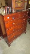 A 2 over 3 Victorian mahogany chest of drawers.