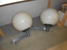 2 large shop sign/street lights with plastic globe shades