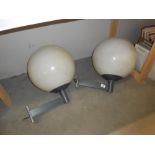 2 large shop sign/street lights with plastic globe shades