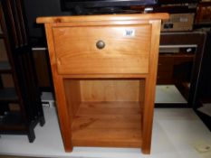 A solid pine bedside single drawer pot stand 45cm x 40cm x 62cm
