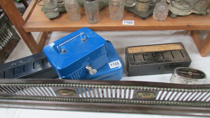 3 vintage cash boxes and one other. - Image 2 of 5