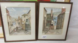 John Pearce A pair of watercolour paintings of scenes from St Ives, inscriptions verso read, ' J.