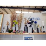 A good lot of various vases and dried/artificial flowers