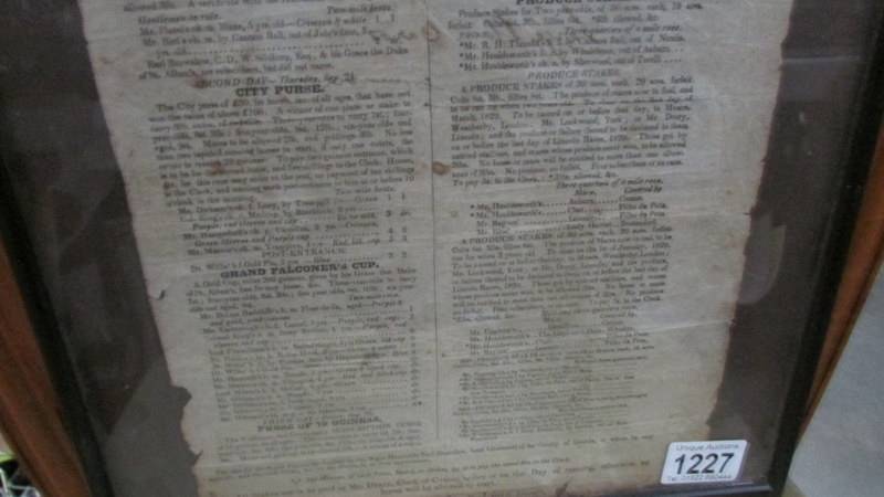 A framed and glazed Lincoln Races 1829 poster. - Image 3 of 3