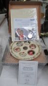 A boxed Wade "80 Glorious Years" Queen Elizabeth II birthday plate and a Charles and Camilla