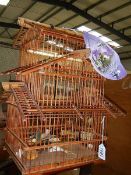 An ornamental bird cage.