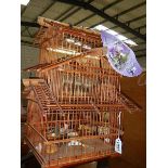 An ornamental bird cage.