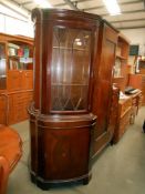 A mahogany astragal glazed corner cupboard height 179.5cm, width 65cm depth 41.
