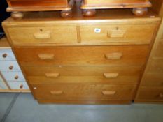 A 1950's light oak chest of drawers 48cm x 106cm x height 95cm
