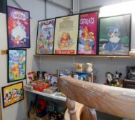 4 framed and glazed Disney posters including rare Disney promotional and 3 other framed Disney