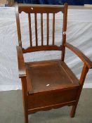 A good oak commode chair.