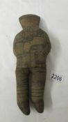 An old cloth 'soldier' doll (some small tears), 29 cm.
