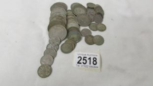 Approximately 250 grams of pre 1947 silver coins.