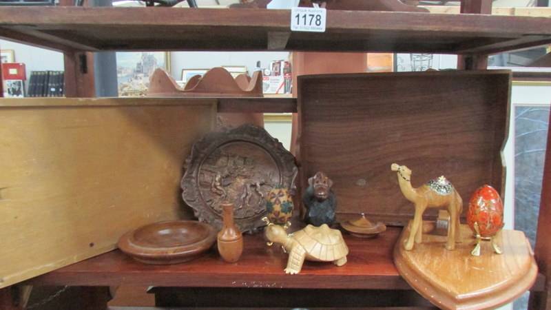 A mixed lot of wooden items including dolls chair, table lamp, animals etc. - Image 3 of 3