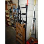 A vintage wooden step ladder and 1 other