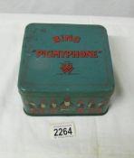 A rare Bing 'Pigmyphone' tin. 15 x 15 x 8 cm.