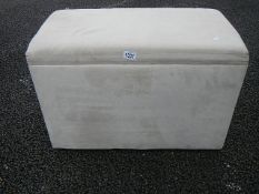 A beige chamois blanket box 70 x 37 x 48 cm