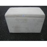 A beige chamois blanket box 70 x 37 x 48 cm