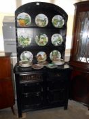 A dark oak dome top cottage style dresser 92cm x 41cm x height 82cm ,