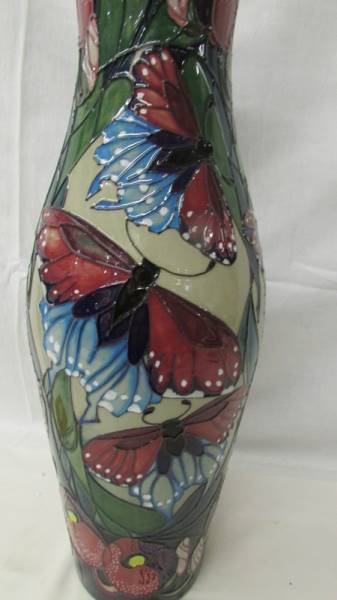 A Moorcroft 'Butterfly' vase, 41.5 cm. - Image 4 of 5