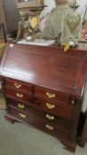 A good quality mahogany bureau.