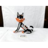 A Lorna Bailey orange and black limited edition, 19/50 cat, 14 cm.