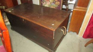 A large mahogany blanket box, 125 cm wide, 82 cm deep and 55 cm high.