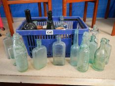 A basket of poison / pop beer glass bottles,
