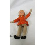 A vintage felt girl doll, a/f, 32 cm.