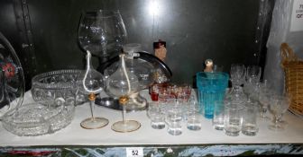 A vintage Cona size D coffee perculator and selection of glassware including small decanter and