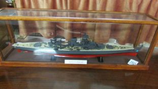 A cased model of a ship (Scharnhorst).