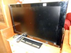A Panasonic Viera 37" television with remote
