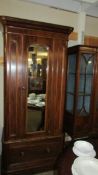 A lovely Victorian mahogany single wardrobe with bottom drawer.