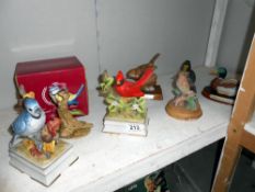 A selection of bird ornaments