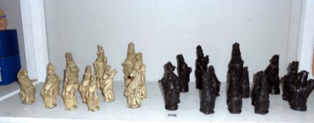 A mythical creatures chess set, a few pieces a/f,