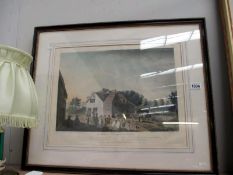 A framed and glazed engraving The Mill at Baldock in Herts