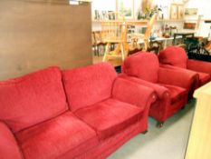 A red 3 piece suite,