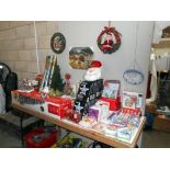 A good lot of Christmas decorations etc including many packs of new unopened Christmas cards,