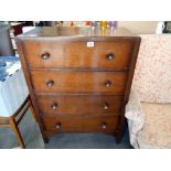 A four drawer bedroom chest in oak 76 x 40 x 1095 cm