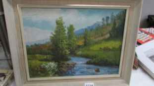 An oil on canvas rural scene.