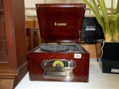 A Steepletone model Chichester vintage style record/cd/cassette/radio untested,