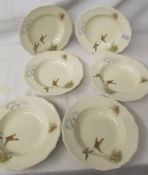 A set of 6 Alfred Meakin duck decorated soup bowls.