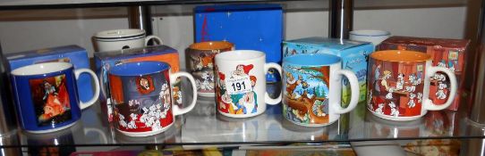 A collection of 8 Disney mugs including 4 boxed Disney classics including Walt Disney 100th year