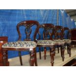 A set of 4 quality Victorian style mahogany dining chairs