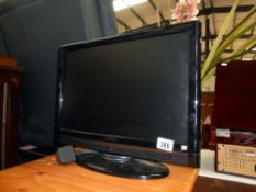 An Hitachi television 19" TV/DVD player,
