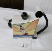 A Lorna Bailey 'Cruise' design teapot, 17 cm.