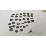 A quantity of old coins including Roman.